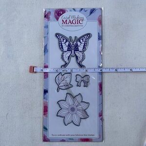4pc Butterfly and Flower Die Cut Card‎ Making Magic by Christina Griffiths